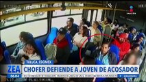 VDEO: Chofer golpea a hombre que acosó a una joven