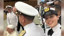 Con paz y tranquilidad, así se sintió la guardiamarina Katherine Mariño tras conocer al papa Francisco