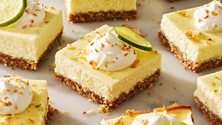 Get A Taste Of Vacation With Our Coconut Key Lime Cheesecake Bars