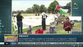 En México movimiento estudiantil instala acampada en apoyo a palestina