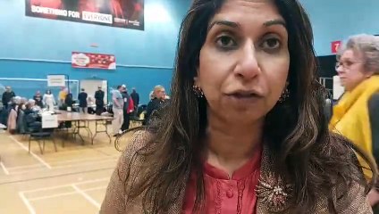 Suella Braverman at Fareham Local Election count