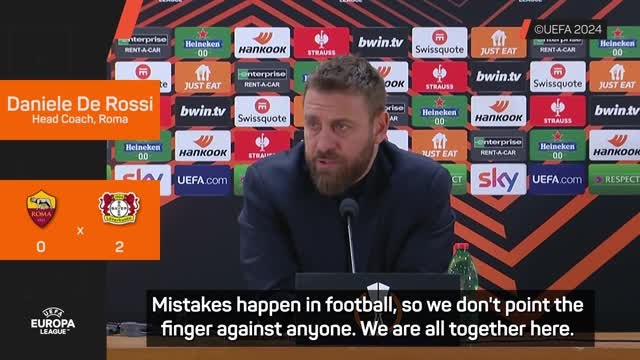 'Mistakes happen' - De Rossi not singling out individual errors after Leverkusen defeat