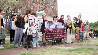 Estudiantes propalestinos acampan en la mayor universidad de México