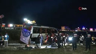 Ankara Otoyolu'nda otobüs şarampole devrildi