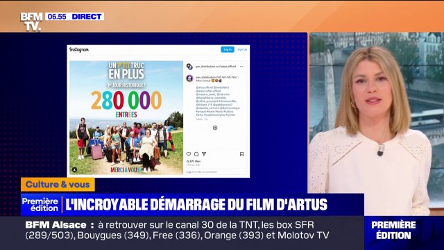 Un p'tit truc en plus : démarrage historique pour le premier film d'Artus avec 280.000 entrées le du premier jour