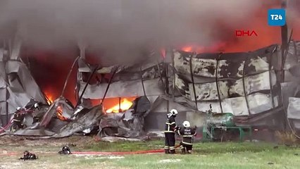 Aksaray'da atık yağ geri dönüşüm fabrikasında yangın
