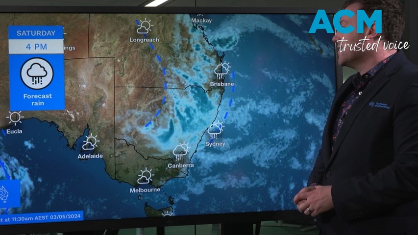 Rain clearing through the interior of the country will heavy falls will continue around the south and east coast throughout the first weekend of May, 2024.
