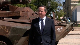 Ukraine has the right to strike inside Russia, says Cameron on visit to war-torn country
