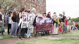 Estudantes mexicanos protestam em apoio à Palestina