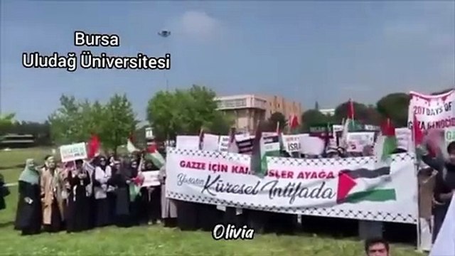Sadece ABD’de değil Türkiye de eylemde! Ak Partili gençler 17 üniversitede Filistin için destek eylemi yaptı.