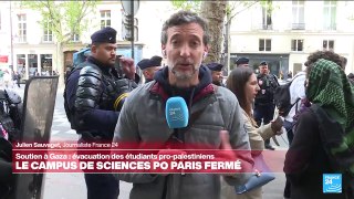 Mobilisation étudiante en soutien à Gaza : évacuation des manifestants pro-Palestiniens de Sciences Po Paris