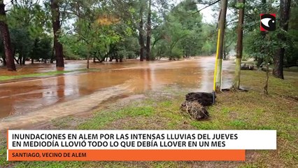 Inundaciones en Alem por las intensas lluvias del jueves