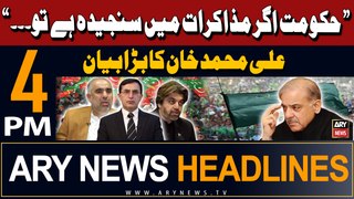 ARY News 4 PM Headlines 3rd May 2024 | Ali Muhammad Khan's Bis Statement