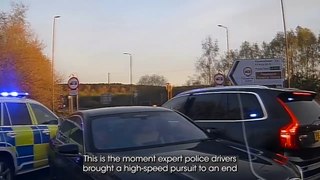 Cops ram banned BMW in 100mph chase