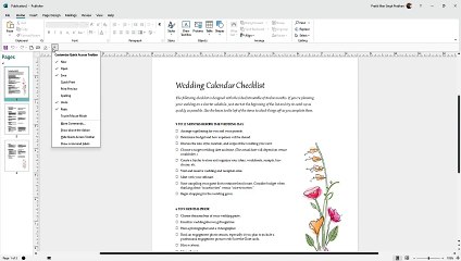Microsoft Publisher Section 71 Quick Access Toolbar