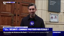 Sécurisation des établissements scolaires: le préfet de police, Laurent Nuñez en déplacement dans un lycée du 9e arrondissement de Paris