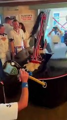 The Obby Oss inside The Harbour Inn, Padstow