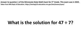 Question #1 from 2022 State 5th Grade Math Test. Animated division explanation.