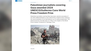유네스코 언론자유상에 가자지구 '팔레스타인 언론인들' / YTN
