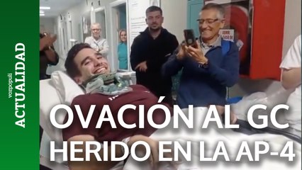 Ovación para el guardia civil herido en el accidente en la AP-4