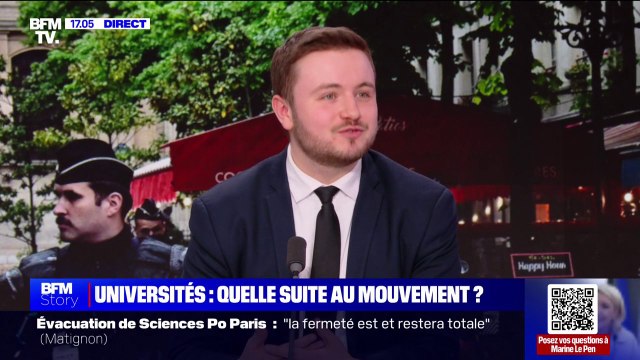 Mobilisation propalestinienne à Sciences Po: Ce sont des étudiants d'extrême gauche radicalisés qui ne veulent même plus débattre , pour Quentin Coton (responsable du syndicat UNI à Sciences Po)