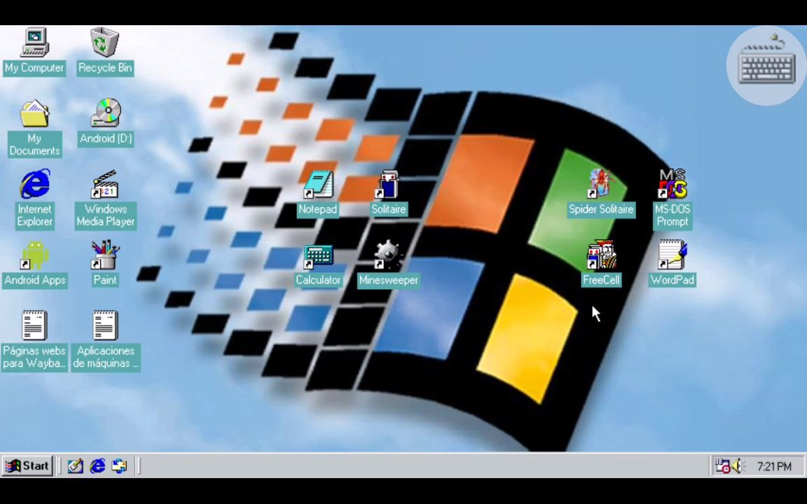 Tutorial de Windows 98 Simulator: Cómo cambiar la imagen del simulador a una imagen cuadrada, de 16:9 a 4:3. Tutorial sencillo.
