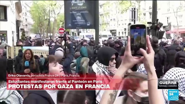 Informe desde París: estudiantes franceses marcharon hacia el Panteón en solidaridad con Gaza