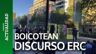 Trabajadores de prisiones boicotean el discurso de Junqueras durante el mitin de ERC en Lleida
