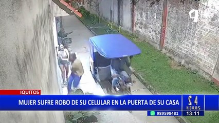 Iquitos: Delincuente desciende de mototaxi y roba celular a mujer en la puerta de su casa