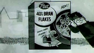 1950s animated Post Bran Flakes TV commercial