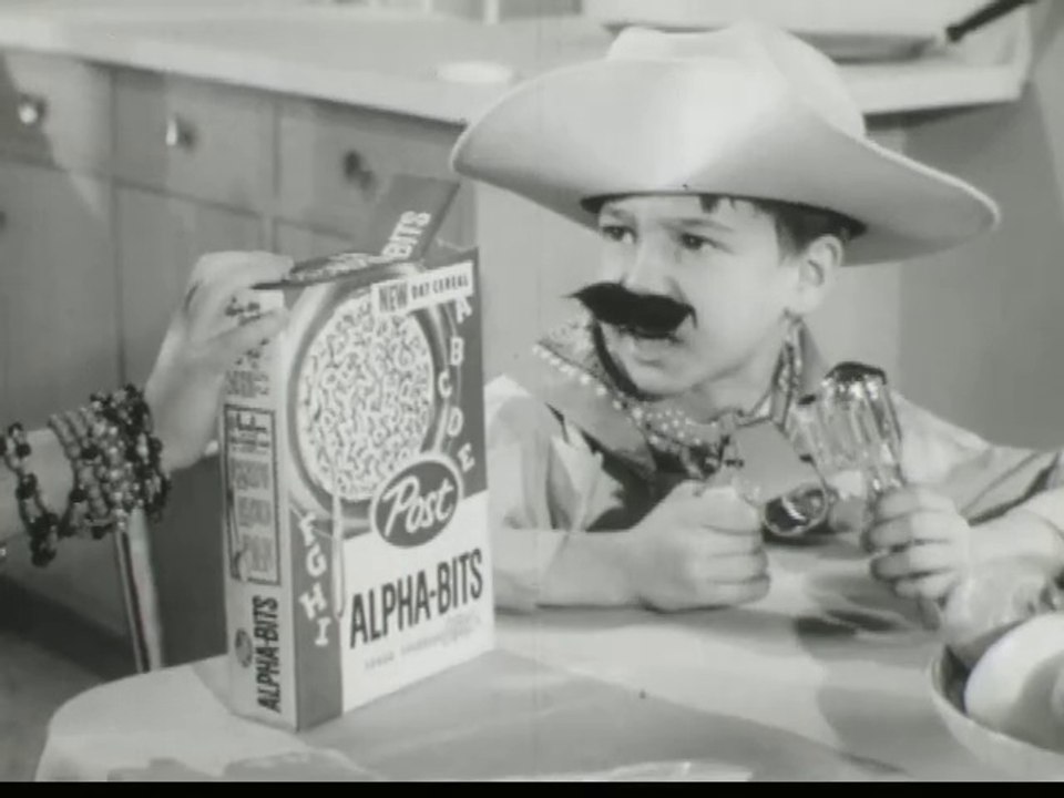 1960s Post Alpha Bits TV commercial - boy and girl playing dress up