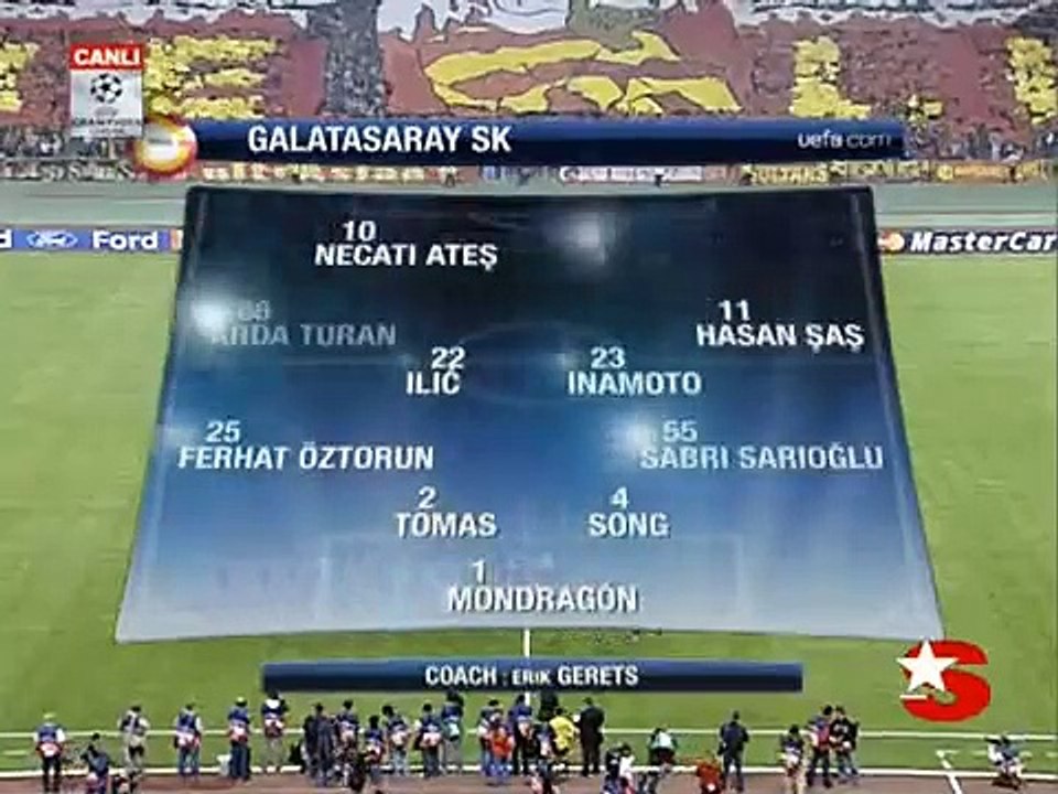 Galatasaray SK - Bordeaux Girondins maçın tamamı Şampiyonlar Ligi 2006-2007 Grup aşaması, 1. maç günü Atatürk Olimpiyat Stadyumu (İstanbul) 12 Eylül 2006