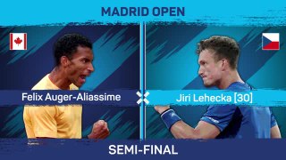 Auger-Aliassime reaches Madrid final after Lehecka retires