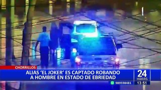 Chorrillos: alias 'El Joker' roba a víctima inconsciente en plena vía pública