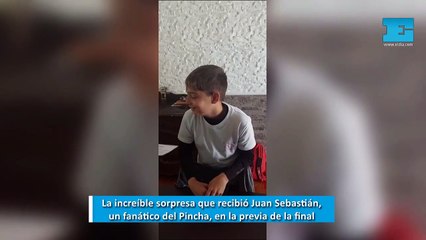 La increíble sorpresa que recibió Juan Sebastián, fanático del Pincha, en la previa de la final