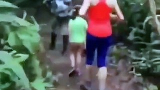 Family walks through jungle and gets a surprise