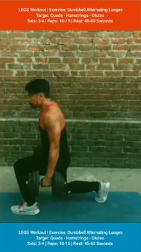 ❌ ALTERNATING LUNGES ✔️ How can I increase my LEGS size? #heermlgangaputra #naturalbodybuilding