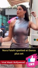 Nora Fatehi in Silver dress spotted outside Dance Plus Set Viral Masti Bollywood