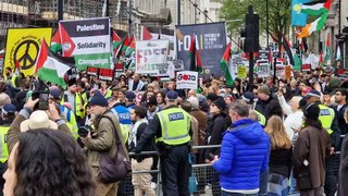 Palestinian parade passes Israeli protest London April 27 2024 Belfast News Letter