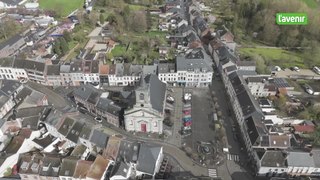 Le Brabant wallon vu du ciel : La ville de Genappe et son église Saint-Jean-l’Évangéliste