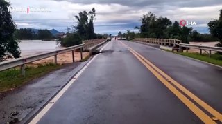 Brezilya'daki selde nehir üzerindeki köprü katlanarak çöktü! 39 ölü