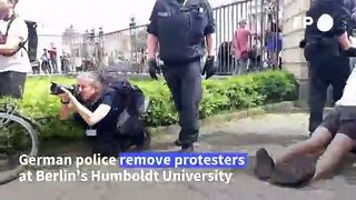 German police remove Berlin university students at Gaza war sit-in