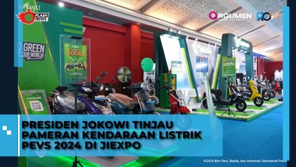 Presiden Jokowi Tinjau Pameran Kendaraan Listrik PEVS 2024 Di JIEXPO.
