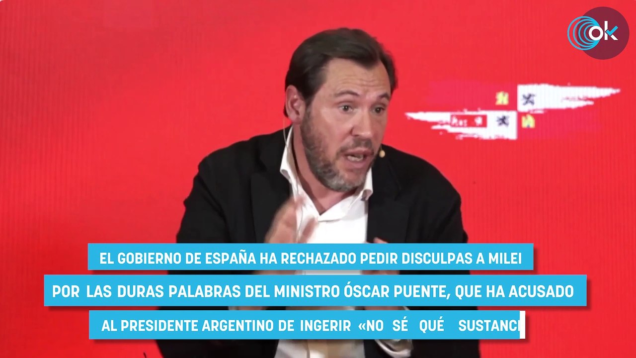 El Gobierno rechaza pedir perdón a Milei tras acusarle Puente de ser un drogadicto