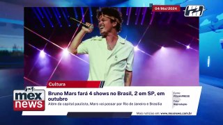 Bruno Mars fará 4 shows no Brasil, 2 em SP, em outubro