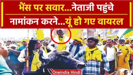 West Bengal में भैंस पर बैठकर नामांकन दाखिल करने पहुंचा उम्मीदवार हो गया Viral | वनइंडिया हिंदी