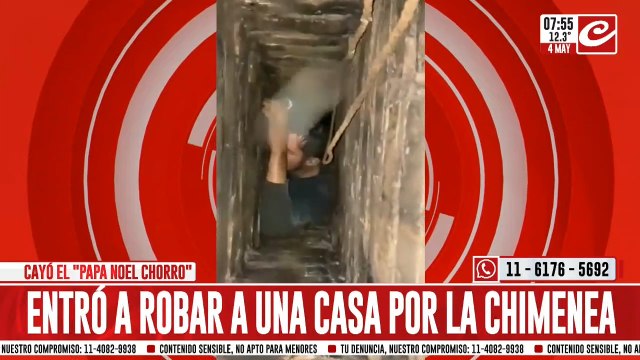 Entró a robar una casa, quedó atrapado en la chimenea y lo tuvieron que rescatar los bomberos