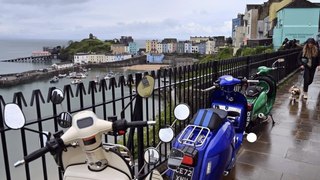 WATCH: Hundreds of colourful scooters enjoy a ride around Tenby for the Welsh National Scooter rally