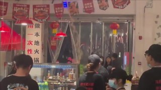 Diners hold noses as hot pot restaurant flooded by raw sewage