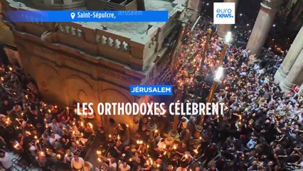 Cérémonie du "Feu sacré" à Jérusalem à la veille de la Pâques orthodoxe